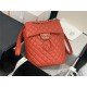 Chanel Medium Backpack Lambskin 91121 Gold-Metal Red High