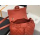 Chanel Medium Backpack Lambskin 91121 Gold-Metal Red High