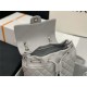 Chanel Medium Backpack Lambskin 91121 Silver-Metal Grey High