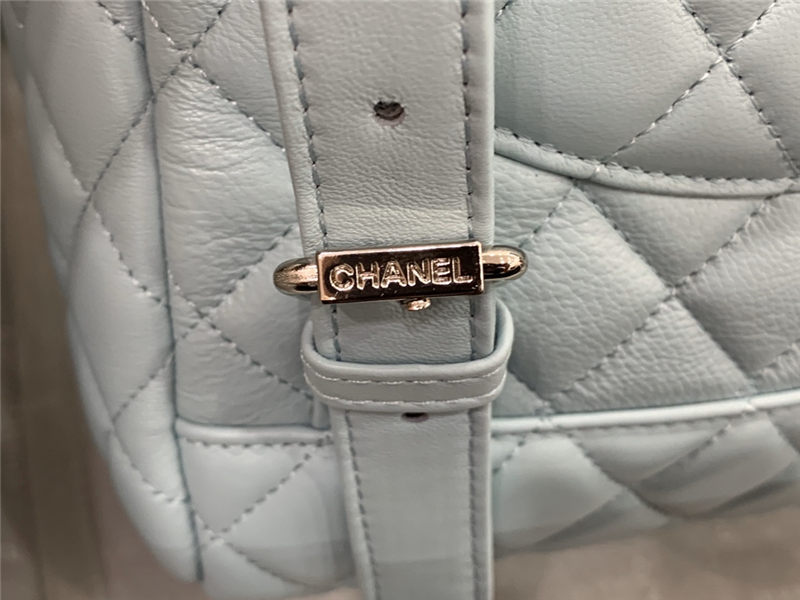 Chanel Medium Backpack Lambskin 91121 Silver-Metal Blue High