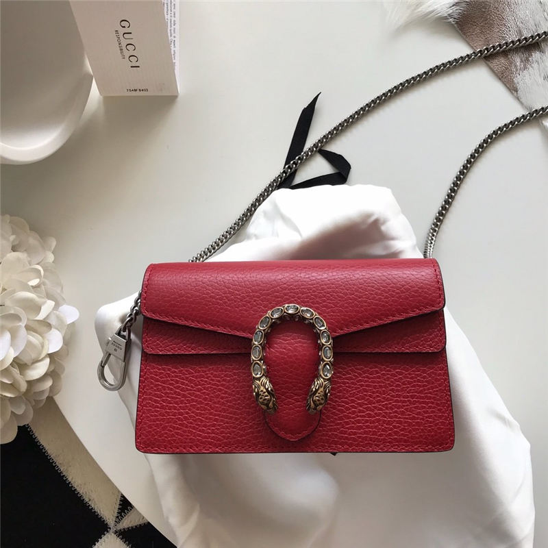 Dionysus super mini leather bag 476432 red high