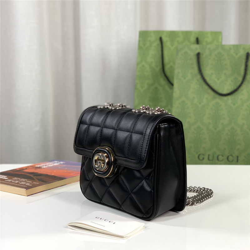 GUCCI DECO MINI SHOULDER BAG 741457 Leather Black High