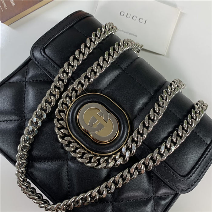 GUCCI DECO MINI SHOULDER BAG 741457 Leather Black High