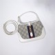 Jackie 1961 mini shoulder bag white ebony canvas high