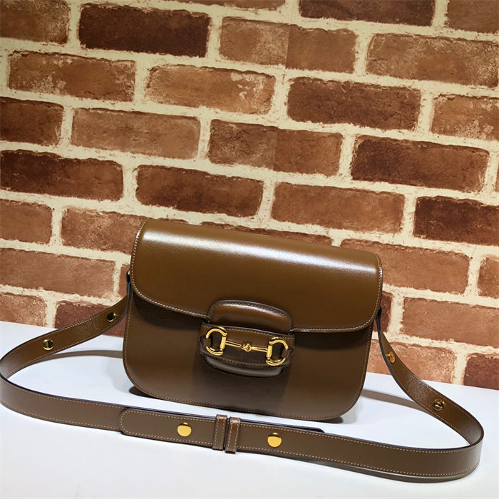 Gucci Horsebit 1955 shoulder bag 602204 brown leather high