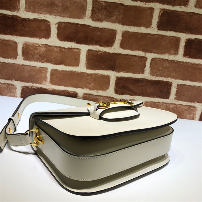 Gucci Horsebit 1955 shoulder bag 602204 white leather high