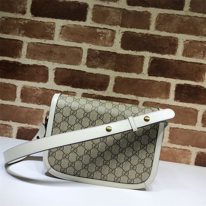 Gucci Horsebit 1955 shoulder bag 602204 GG Supreme canvas White high