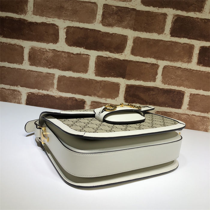 Gucci Horsebit 1955 shoulder bag 602204 GG Supreme canvas White high