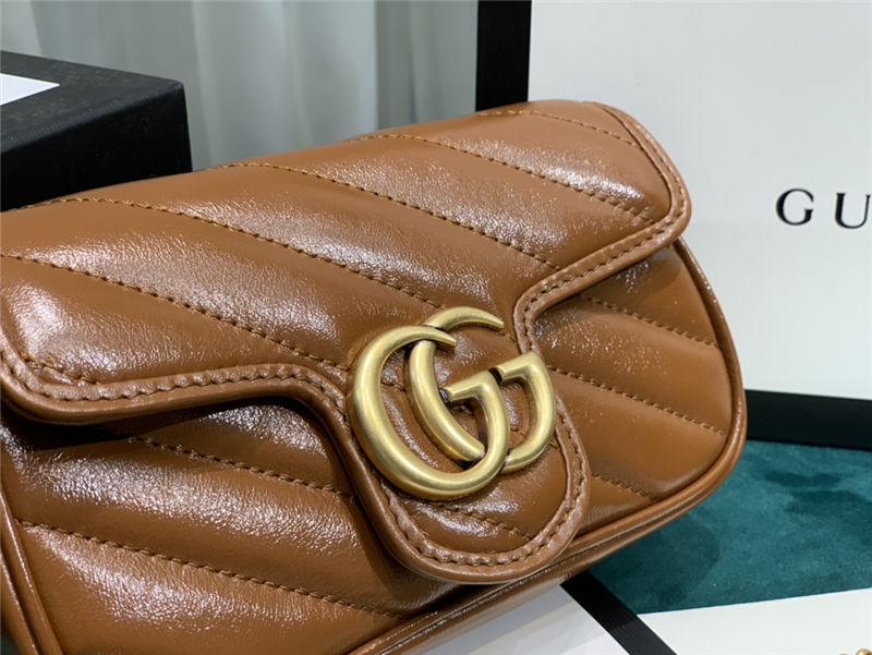 GG MARMONT MATELASSÉ SUPER MINI BAG 476433 Brown High