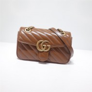 GG Marmont mini matelassé shoulder bag brown leather high