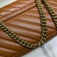 GG Marmont small matelassé shoulder bag brown leather high