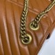 GG Marmont small matelassé shoulder bag brown leather high