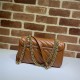 GG Marmont small matelassé shoulder bag brown leather high