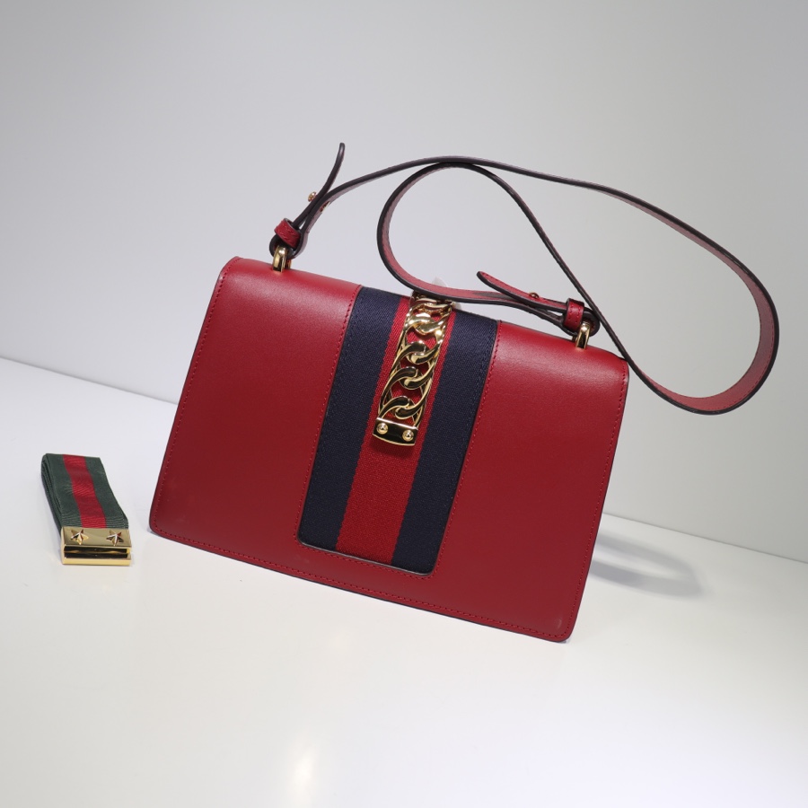 Sylvie leather mini chain bag 421882 Red high