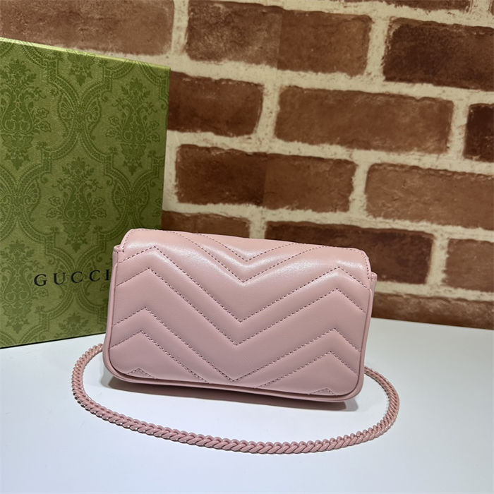 GG MARMONT MATELASSÉ SUPER MINI BAG 476433 Pink High