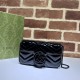 GG MARMONT MATELASSÉ SUPER MINI BAG 476433 Black Patent High