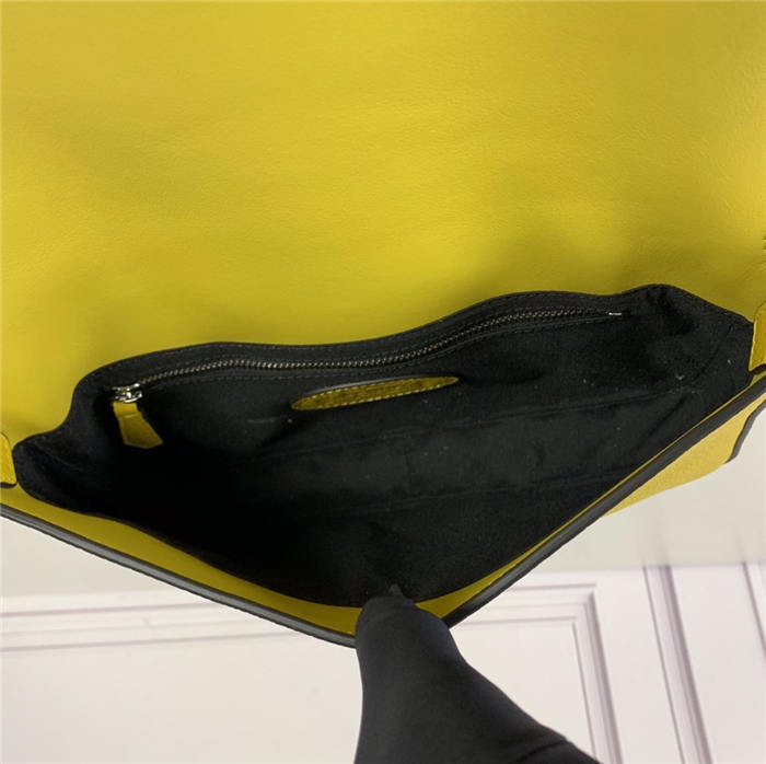 BAGUETTE grain leather bag green yellow High