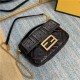 MINI BAGUETTE leather bag black High