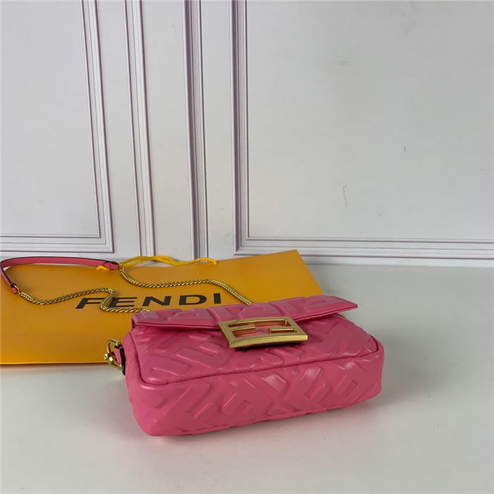 MINI BAGUETTE leather bag pink High