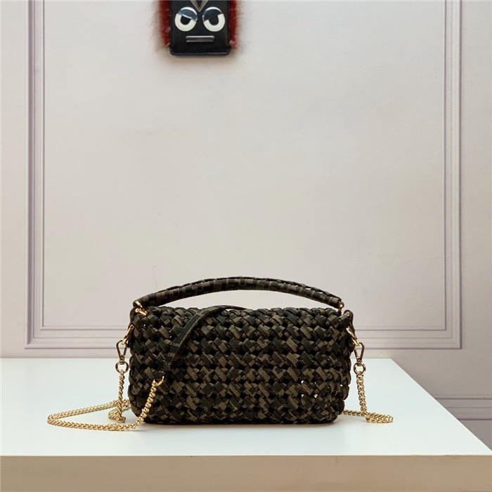 MINI BAGUETTE Jacquard fabric interlace bag High