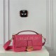 LARGE BAGUETTE leather bag Pink High