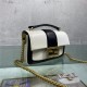 MINI BAGUETTE CHAIN nappa leather bag White and black High