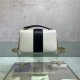 MINI BAGUETTE CHAIN nappa leather bag White and black High