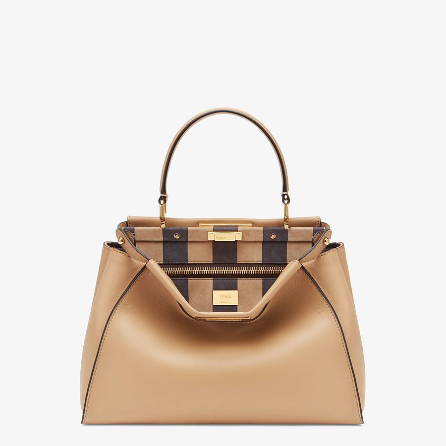 PEEKABOO ICONIC MEDIUM leather bag Brown High