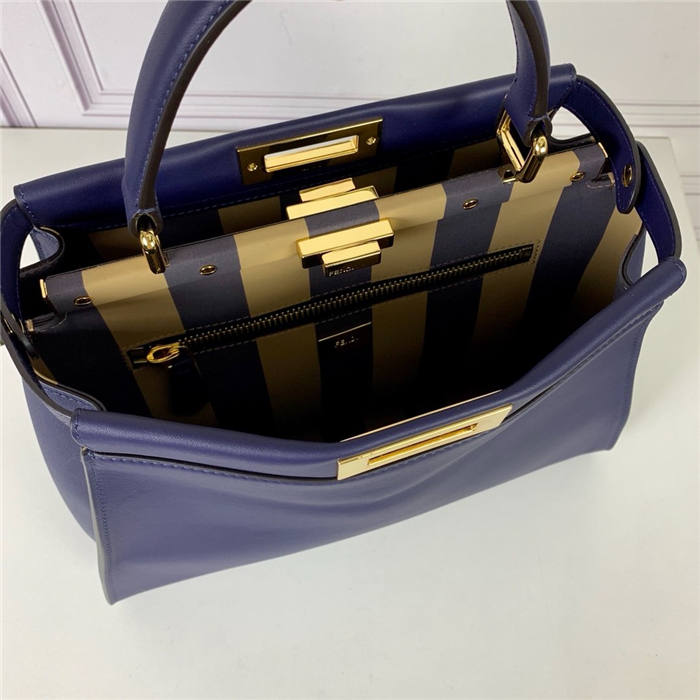 PEEKABOO ICONIC MEDIUM leather bag Navy blue High