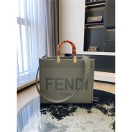 MEDIUM Fendi SUNSHINE Leather Shopper Grey-II High