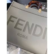 MEDIUM Fendi SUNSHINE Leather Shopper Grey-II High