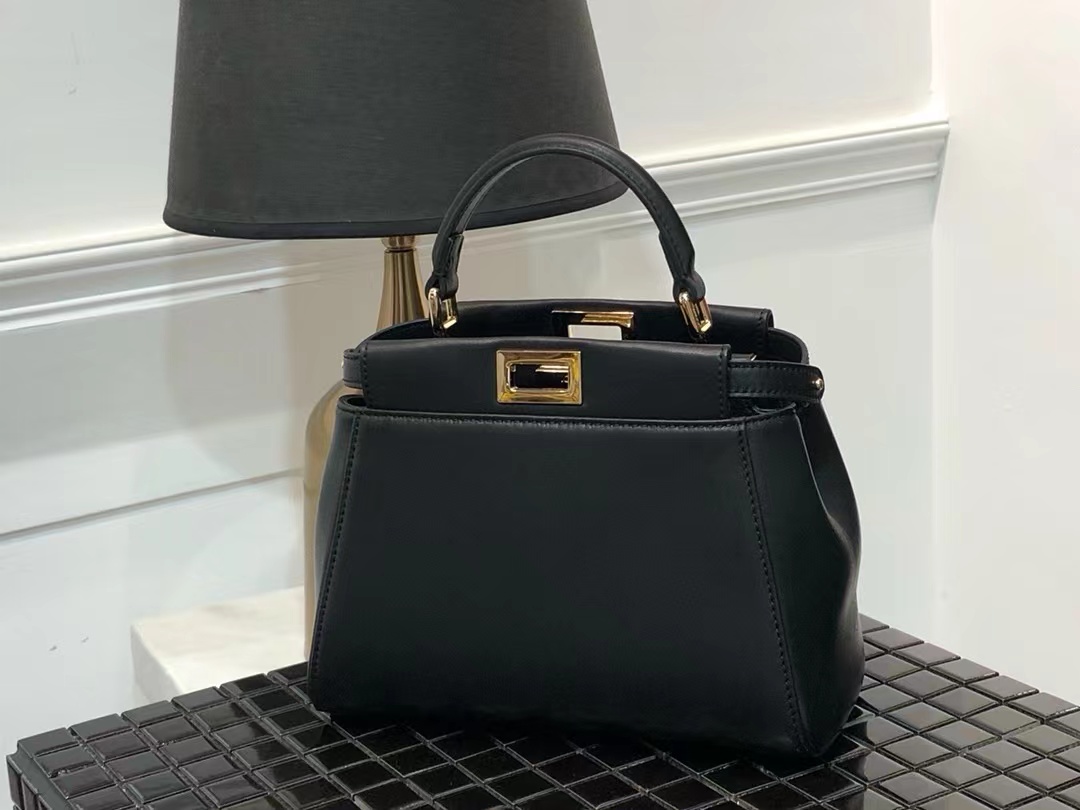 PEEKABOO ICONIC MINI leather bag Black High