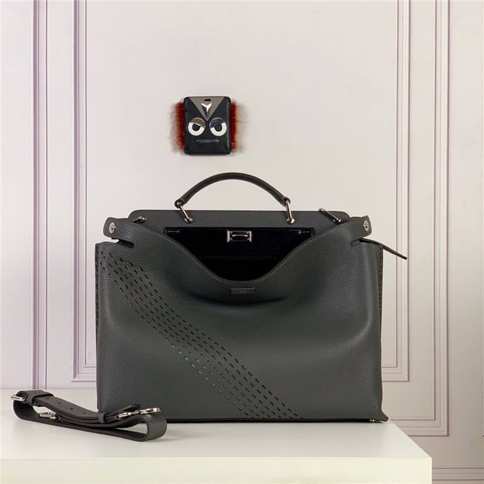 PEEKABOO ICONIC ESSENTIAL calfskin bag Gray High