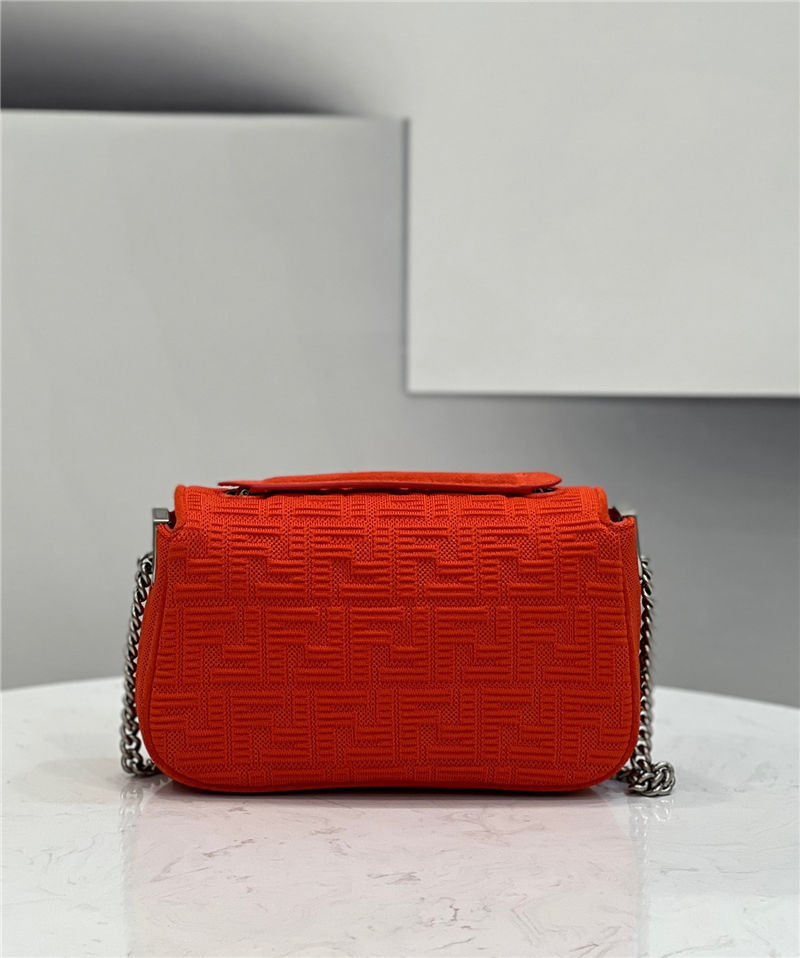 Baguette Chain Midi Bag FF Fabric Red High