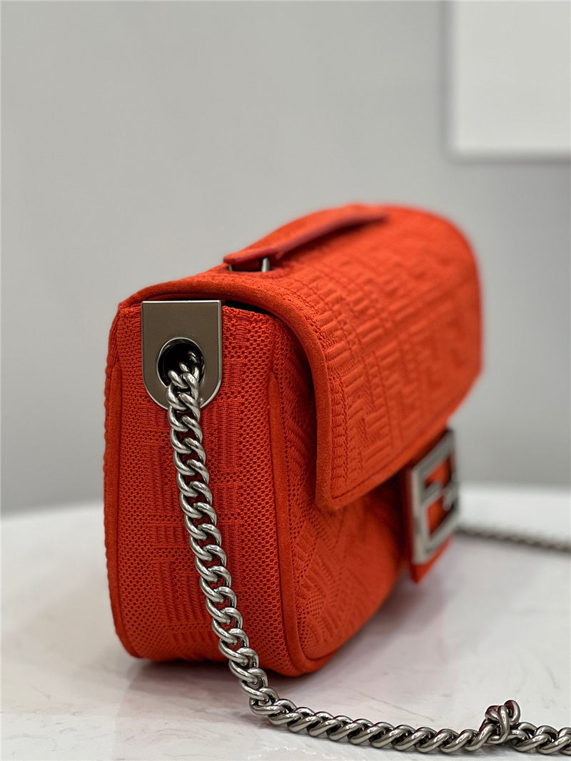 Baguette Chain Midi Bag FF Fabric Red High