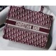 MEDIUM Dior BOOK TOTE Dior Oblique Embroidery Burgundy High