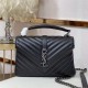 COLLEGE MEDIUM CHAIN BAG IN QUILTED LEATHER Black-Silver High