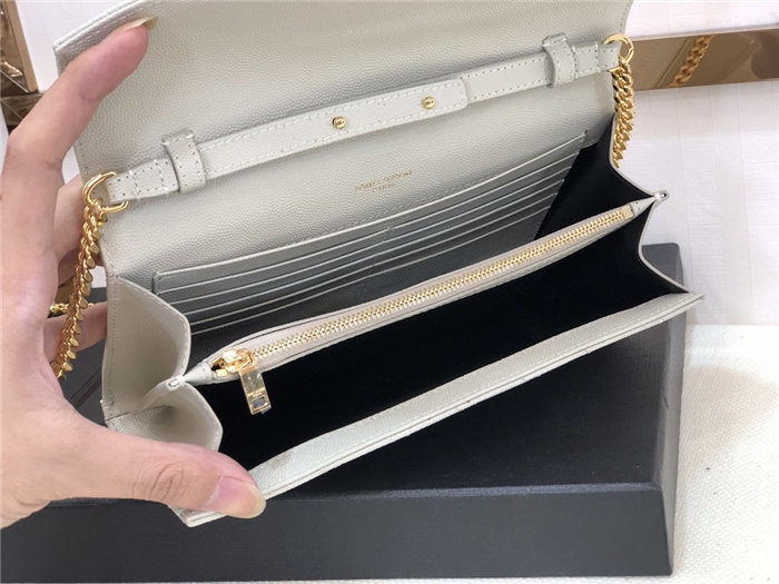 ENVELOPE SMALL BAG IN MIX MATELASSÉ GRAIN DE POUDRE EMBOSSED LEATHER White-Gold High