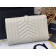 ENVELOPE SMALL BAG IN MIX MATELASSÉ GRAIN DE POUDRE EMBOSSED LEATHER White-Silver High