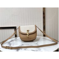 KAIA SMALL SATCHEL IN COTTON CANVAS AND VINTAGE LEATHER High