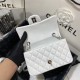 Mini CLASSIC HANDBAG Lambskin Silver Metal White B