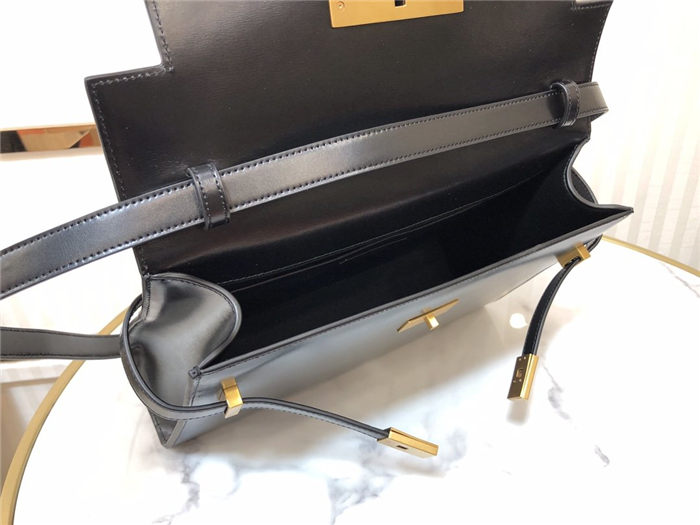 MANHATTAN SHOULDER BAG IN BOX SAINT LAURENT LEATHER High