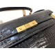 MANHATTAN SHOULDER BAG IN CROCODILE-EMBOSSED SHINY LEATHER High