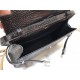 MANHATTAN SHOULDER BAG IN CROCODILE-EMBOSSED SHINY LEATHER High