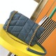 LOULOU PUFFER MINI BAG IN QUILTED Denim Gold-Tone Blue High