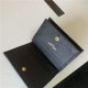 MONOGRAM CARD CASE IN GRAIN DE POUDRE EMBOSSED LEATHER Black Gold-Metal High