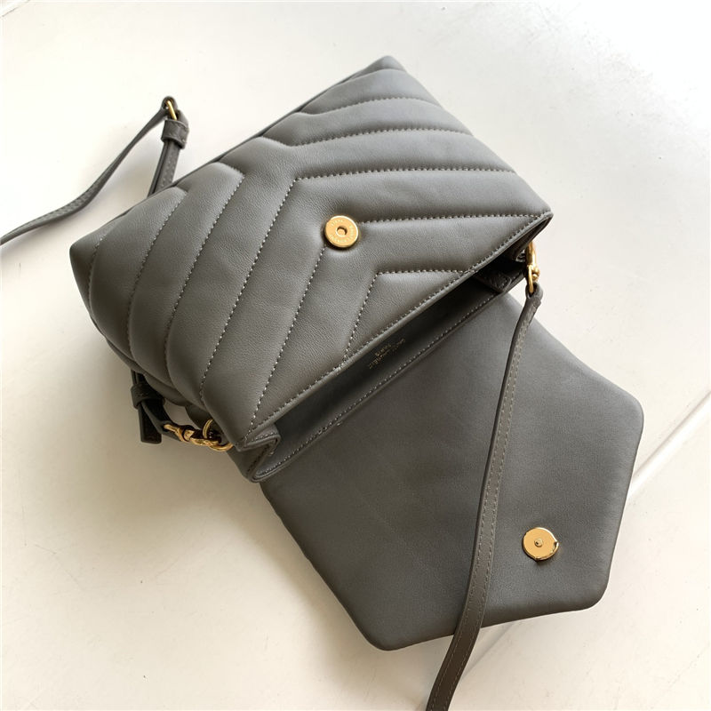 LOULOU TOY BAG IN Y-QUILTED LEATHER Grey High