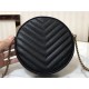 VINYLE ROUND CAMERA BAG IN CHEVRON-QUILTED GRAIN DE POUDRE EMBOSSED LEATHER High