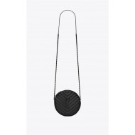 VINYLE ROUND CAMERA BAG IN CHEVRON-QUILTED GRAIN DE POUDRE EMBOSSED LEATHER High