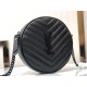 VINYLE ROUND CAMERA BAG IN CHEVRON-QUILTED GRAIN DE POUDRE EMBOSSED LEATHER High